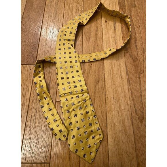 Dormeuil men's yellow patterned tie - Picture 1 of 4